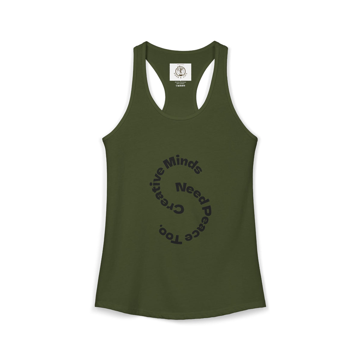 "Creative Minds Need Peace Too" (Back) Peace is the Flex.